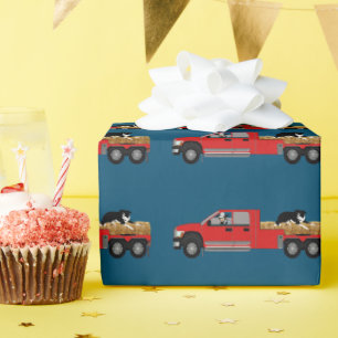 Westerne Ranch Cowboy In Truck met Hay en Dog Cadeaupapier