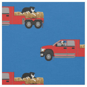 Westerne Ranch Cowboy In Truck met Hay en Dog Stof