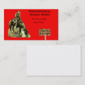 Westerne Ranch Cowboy on Horse Visitekaartje (Voorkant / Achterkant)