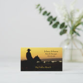 Westerne Ranch Cowboy Sunset Visitekaartjes (Staand voorkant)