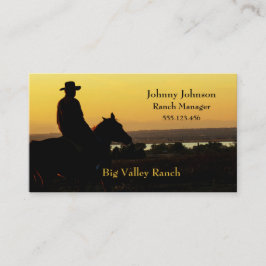 Westerne Ranch Cowboy Sunset Visitekaartjes