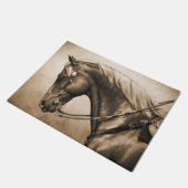 Westerne Ranch Horse Old Photo Sepia Deurmat (Schuin)