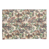 Westerne Ranch of Land Boerderij Scene Kussensloop (Voorkant-Rechts)