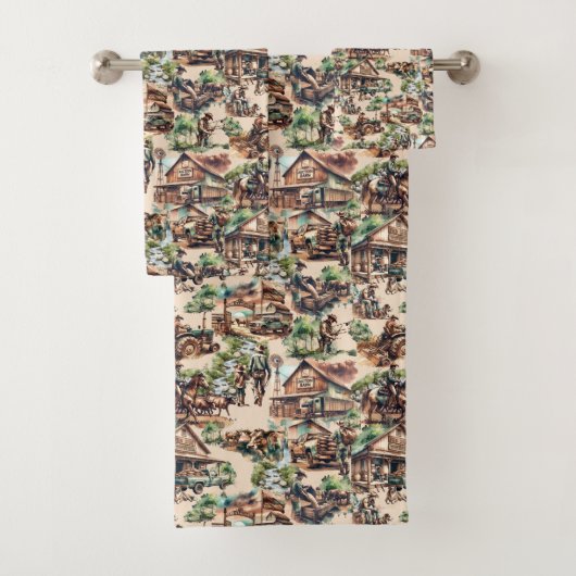 Westerne Ranch of Land Boerderij Scènes Bad Handdoek (Insitu)