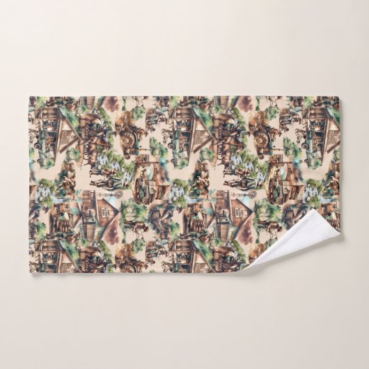 Westerne Ranch of Land Boerderij Scènes Bad Handdoek (Handdoek)