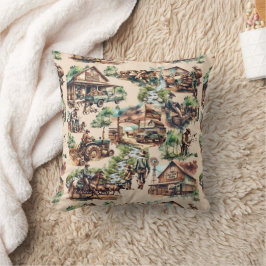 Westerne Ranch of Land Boerderij Scènes Kussen