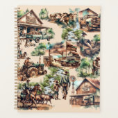 Westerne Ranch of Land Boerderij Scènes Planner (Voorkant)