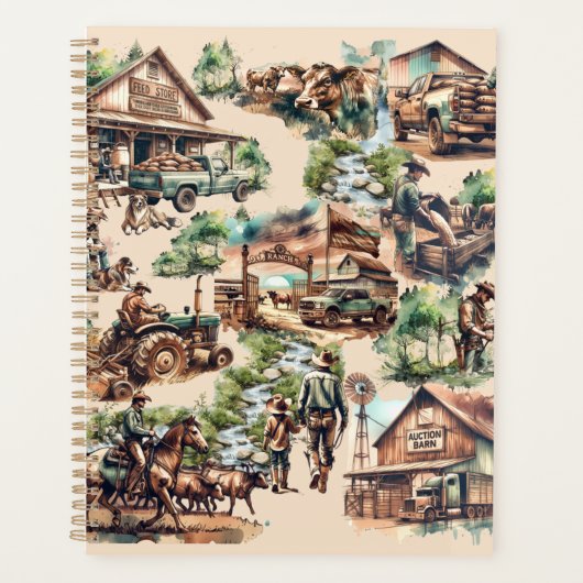 Westerne Ranch of Land Boerderij Scènes Planner (Voorkant)