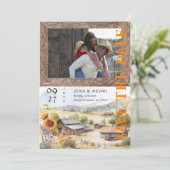 Westerne Ranch Trouwfoto Sla de datum op (Staand voorkant)