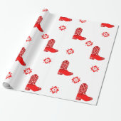 Westerne Red Bandana Print Cowboy Boot Cutout Cadeaupapier (Uitgerold)