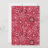 Westerne Red Bandanna Baby shower uitnodiging (Achterkant)
