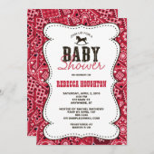 Westerne Red Bandanna Baby shower uitnodiging (Voorkant / Achterkant)