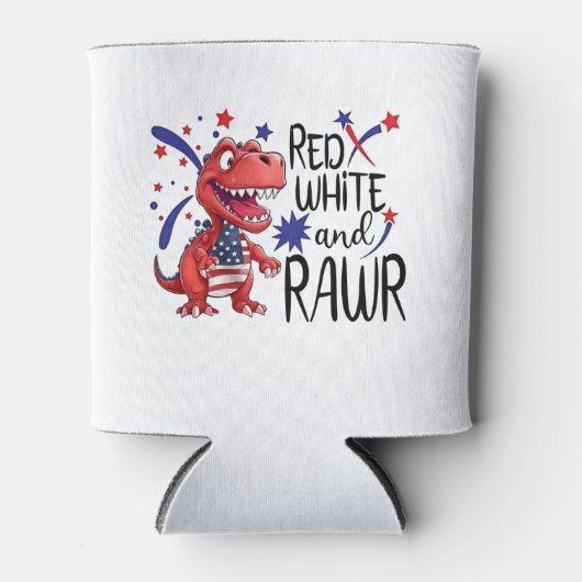 Westerne Red White Rawr-dinosaurus Blikjeskoeler (Voorkant)