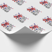 Westerne Red White Rawr-dinosaurus Cadeaupapier (Hoek)