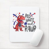 Westerne Red White Rawr-dinosaurus Muismat (Met muis)
