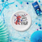 Westerne Red White Rawr-dinosaurus Papieren Bordje (Feest)