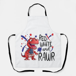 Westerne Red White Rawr-dinosaurus Schort