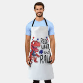 Westerne Red White Rawr-dinosaurus Schort (Gedragen)