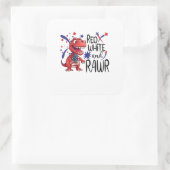 Westerne Red White Rawr-dinosaurus Vierkante Sticker (Tas)