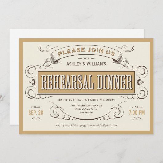 Westerne repetitie Invitaties Kaart (Voorkant / Achterkant)