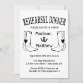 Westerne repetitie voor binnenbruiloft Cowboy Boot Kaart (Voorkant)