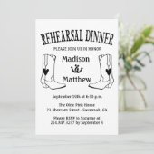 Westerne repetitie voor binnenbruiloft Cowboy Boot Kaart (Staand voorkant)