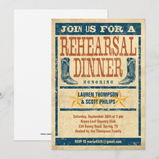 Westerne repetities kaart (Voorkant / Achterkant)