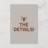 Westerne Retro Bold Bull Schedel Bruiloft Details Informatiekaartje (Achterkant)