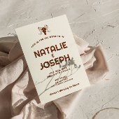 Westerne Retro  Bull schedel Bold Boho Bruiloft Kaart