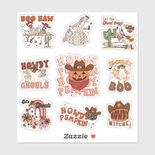 Westerne Retro Funny Halloween Sticker (Vel)