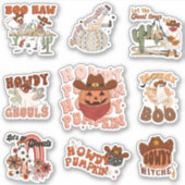 Westerne Retro Funny Halloween Sticker (Voorkant)