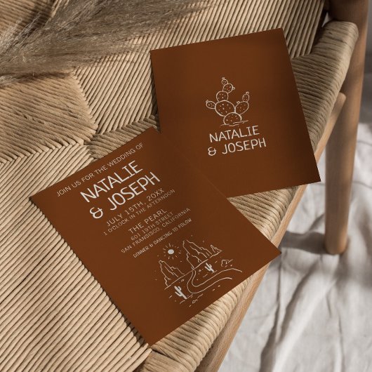 Westerne Retro Hand getrokken woestijn moderne bru Kaart