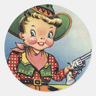 Westerne Retro Lil' Cowboy Fun Stickers