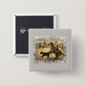 Westerne Ride Vierkante Button 5,1 Cm (Voorkant /achterkant)