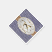 Westerne riem en gesp op denim Happy Birthday Servet (Hoek)