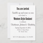 Westerne riem en gesp op je denim zijn welkom kaart (Achterkant)