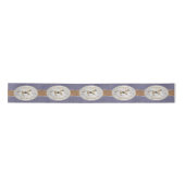 Westerne riem en riemgesp op denim print 3" satijnen lint (Voorkant)