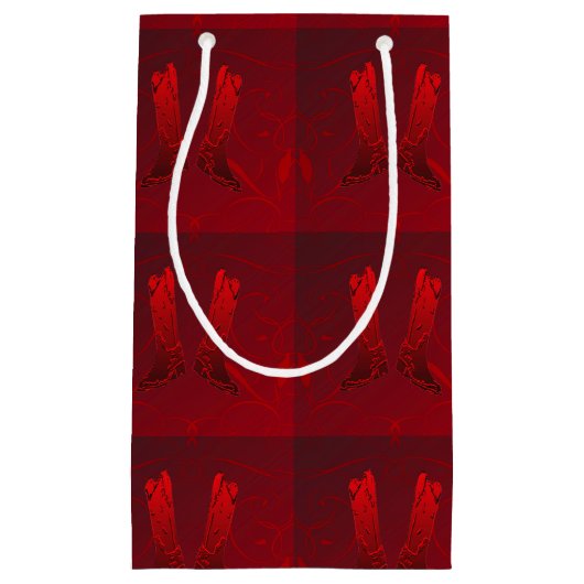 Westerne rode cowboy Boot Print Gift Bag Klein Cadeauzakje (Voorkant)