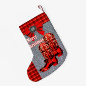Westerne rode cowboy Boots met speldenband Kleine Kerstsok (Achterkant (Hangend))