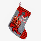 Westerne rode cowboy Boots met speldenband Kleine Kerstsok (Voorkant (Hangend))
