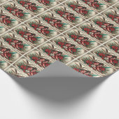 Westerne rode cowboylaarzen kerstinpakpapier cadeaupapier (Hoek)