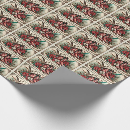 Westerne rode cowboylaarzen kerstinpakpapier cadeaupapier (Hoek)