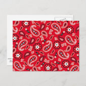 Westerne rode paisley briefkaart (Voorkant / Achterkant)