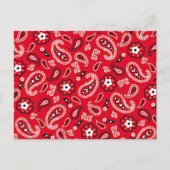 Westerne rode paisley briefkaart (Voorkant)