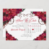 Westerne rode rozen Charro Quinceañera Save The Da Kaart (Voorkant / Achterkant)