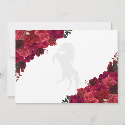 Westerne rode rozen quinceañera bewaar de datum fo kaart (Achterkant)