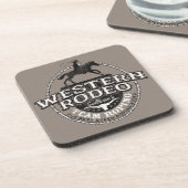 Westerne Rodeo ADD NAME Old West Steer Roping Rope Bier Onderzetter (Linkerzijde)