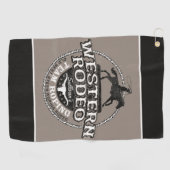 Westerne Rodeo ADD NAME Old West Steer Roping Rope Golfhanddoek (Horizontaal)