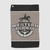 Westerne Rodeo ADD NAME Old West Steer Roping Rope Golfhanddoek (Voorkant)