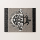 Westerne Rodeo ADD NAME Old West Steer Roping Rope Legpuzzel (Horizontaal)